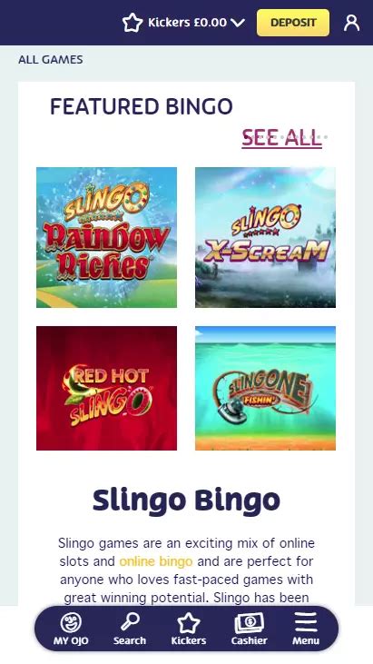 PlayOJO Bingo App .